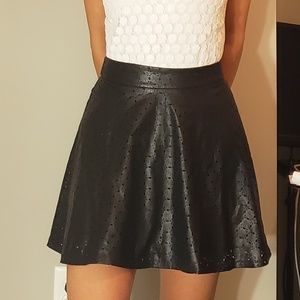 Black Faux Leather Skirt